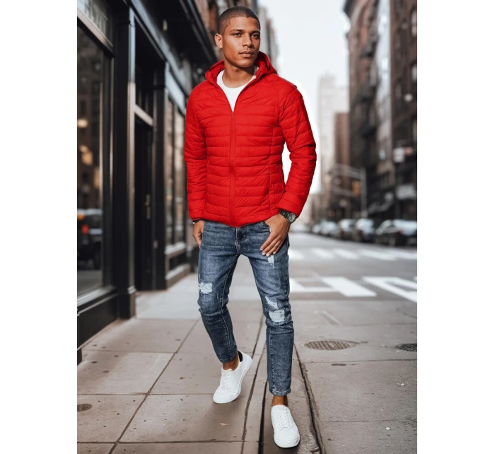 Pánská přechodná prošívaná bunda červená FashionStreet TX4417