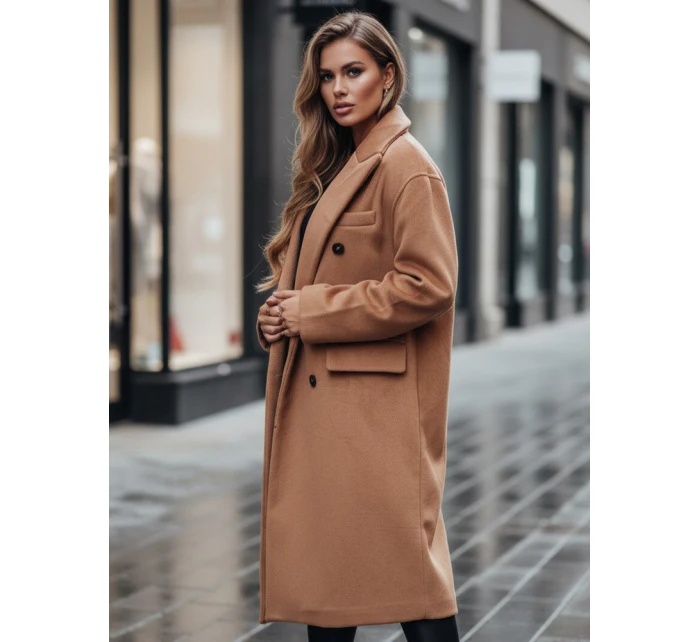 Dámský zimní kabát dlouhý oversize camel FashionStreet NY0766z