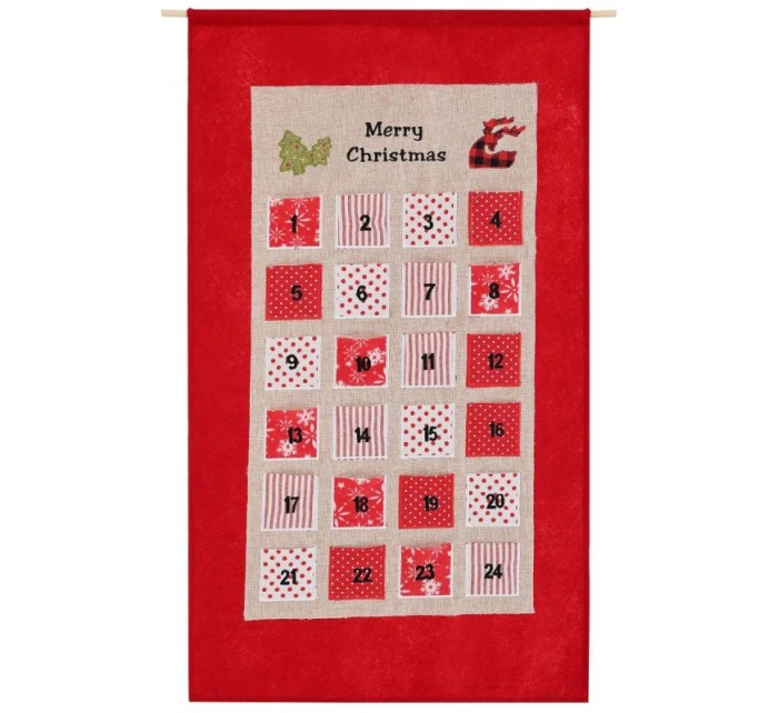 ADVENTNÍ KALENDÁŘ 56x87CM ČERVENÝ