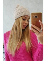Fleecová čepice Marta K231 light beige