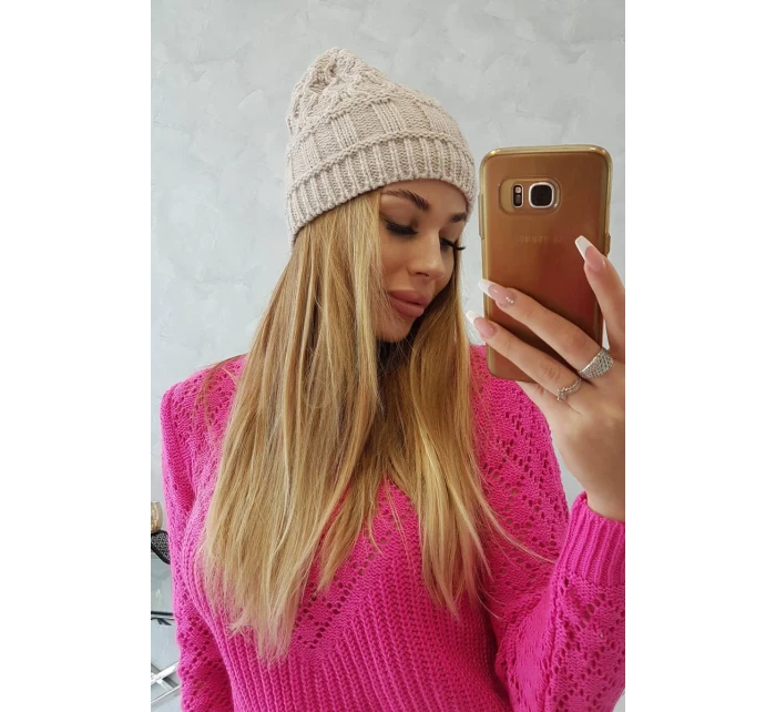 Fleecová čepice Marta K231 light beige
