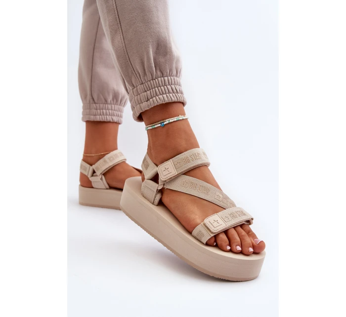Dámské sandály na platformě Big Star NN274A528 béžové