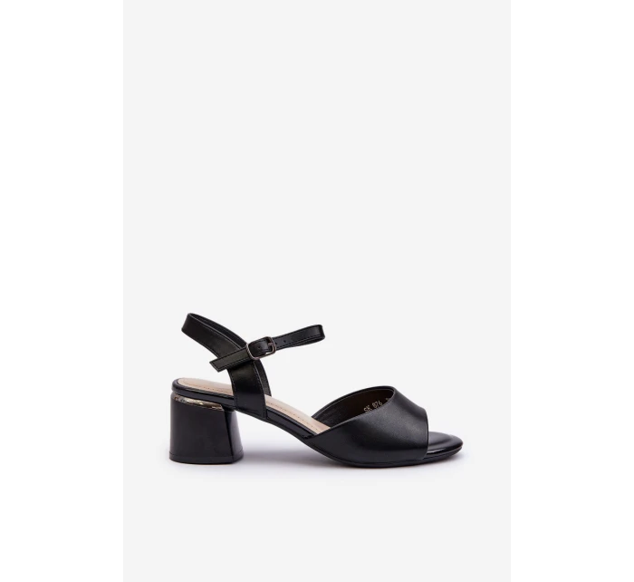 Dámské sandály na nízkém podpatku z ekologické kůže Sergio Leone SK876 Černé