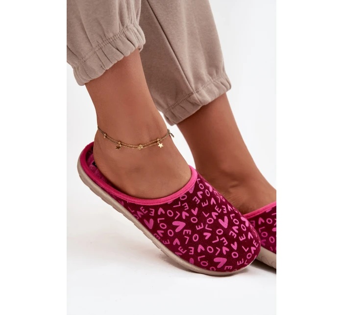 Dámské pantofle Love model 21714577 Růžové - Inblu