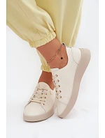 Kožené dámské polobotky Vinceza 41508 světle béžové