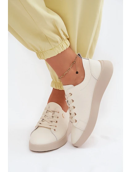 Kožené dámské polobotky Vinceza 41508 světle béžové