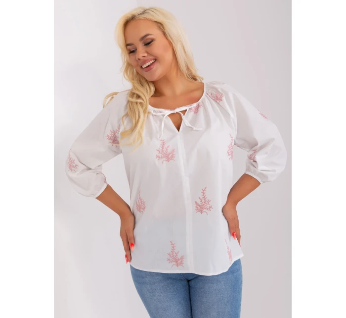 Bluzka LK BZ biało różowy model 18837792 - FPrice Bluzka LK BZ biało różowy model 18837792 - FPrice