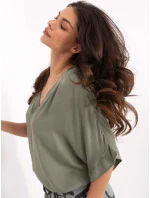 Bluzka TW BZ BI model 21190928 khaki - FPrice Bluzka TW BZ BI model 21190928 khaki - FPrice