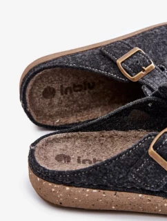 Pánské Pantofle S Přezkou Profilaktické Nazouváky Inblu Grafitové