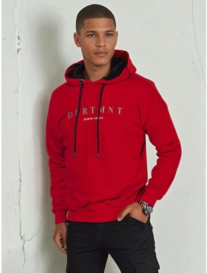 Pánská mikina s potiskem červená Dstreet model 21975988 - FashionStreet Pánská mikina s potiskem červená Dstreet model 21975988 - FashionStreet