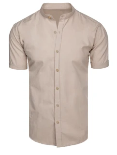 Pánské béžové tričko s krátkým rukávem Dstreet model 21989577 - FashionStreet