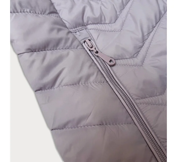 Dámská prošívaná bunda ve světle vřesové barvě s kapucí J Style (16M9238-35)