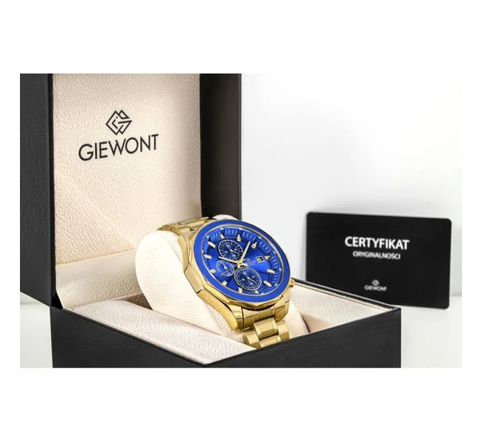 Pánské hodinky Giewont Chronograph Sapphire Gold Blue GW7290-B6
