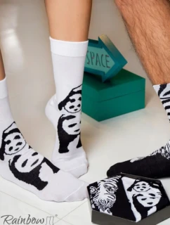 Duhové ponožky se  Zebra Panda černá a bílá 2 páry model 21606864 - ZOOKSY/RAINBOW SOCKS
