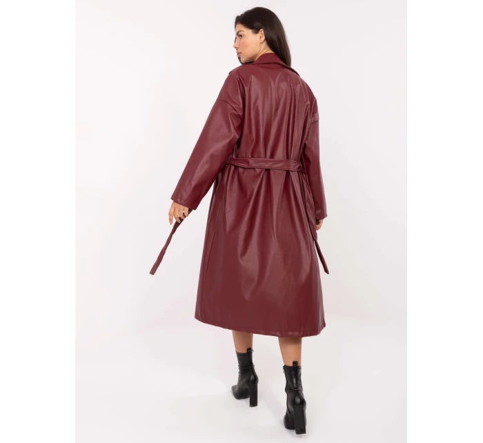 Płaszcz IT PL model 21334781 bordowy - FPrice Płaszcz IT PL model 21334781 bordowy - FPrice