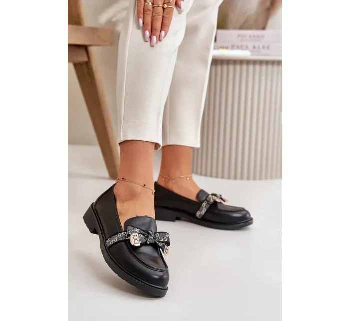 Dámské Mokasíny S Mašlí S.Barski Černé Dámské Mokasíny S Mašlí S.Barski Černé