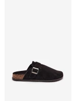 Dámské pantofle na korkové platformě s přezkou Big Star – černé Dámské pantofle na korkové platformě s přezkou Big Star – černé