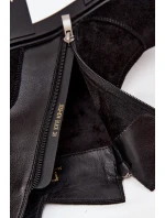 Dámské zateplené kotníkové boty z přírodního semiše D&A – černé Dámské zateplené kotníkové boty z přírodního semiše D&A – černé