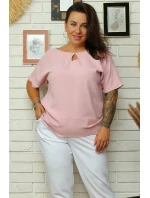 Dámská halenka pudrově růžová model 18398596 - Karko Dámská halenka pudrově růžová model 18398596 - Karko