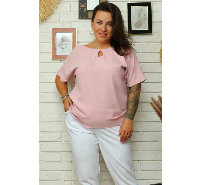 Dámská halenka pudrově růžová model 18398596 - Karko Dámská halenka pudrově růžová model 18398596 - Karko