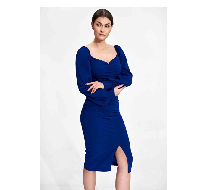 Dámské koktejlové šaty M871 modré - Figl