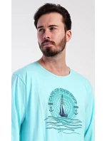 Pánská noční košile s dlouhým rukávem model 21822084 - Vienetta Pánská noční košile s dlouhým rukávem model 21822084 - Vienetta