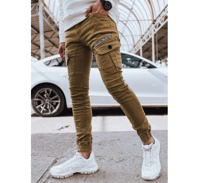 Pánské velbloudí džínové bojové kalhoty FashionStreet UX4360 Pánské velbloudí džínové bojové kalhoty FashionStreet UX4360