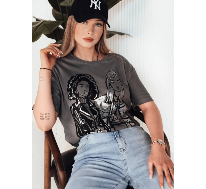 COMIS dámské tričko tmavě šedé FashionStreet RY2607