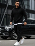 Pánská mikina s kapucí černá BX2028 Pánská mikina s kapucí černá BX2028