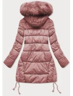 PIKOWANA DAMSKA KURTKA ZIMOWA Z KAPTUREM RÓŻ model 21242042 - Libland