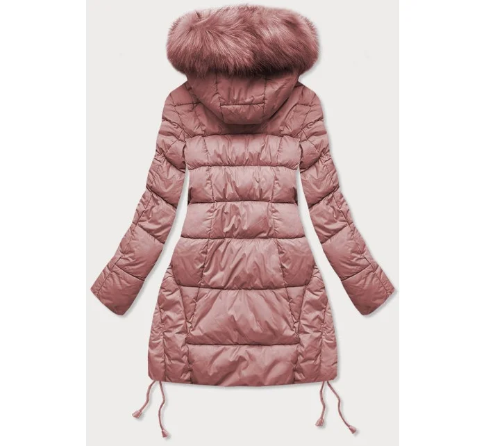 PIKOWANA DAMSKA KURTKA ZIMOWA Z KAPTUREM RÓŻ model 21242042 - Libland