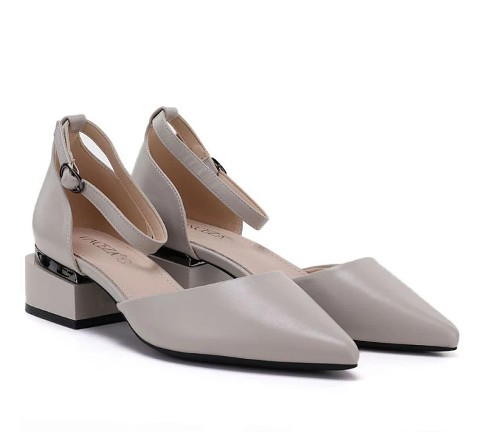 Dámské lodičky na klínku s páskem béžové barvy model 22117661 - VINCEZA