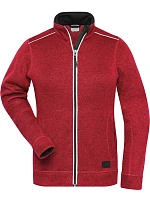 Daiber JN 897 Dámská pracovní pletená fleece bunda - Solid 02.0897 red melange/black Daiber JN 897 Dámská pracovní pletená fleece bunda - Solid 02.0897 red melange/black