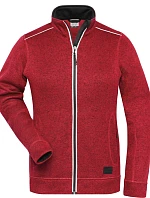 Daiber JN 897 Dámská pracovní pletená fleece bunda - Solid 02.0897 red melange/black