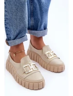 Dámské kožené polobotky na platformě Lewski model 21636641 - Boto