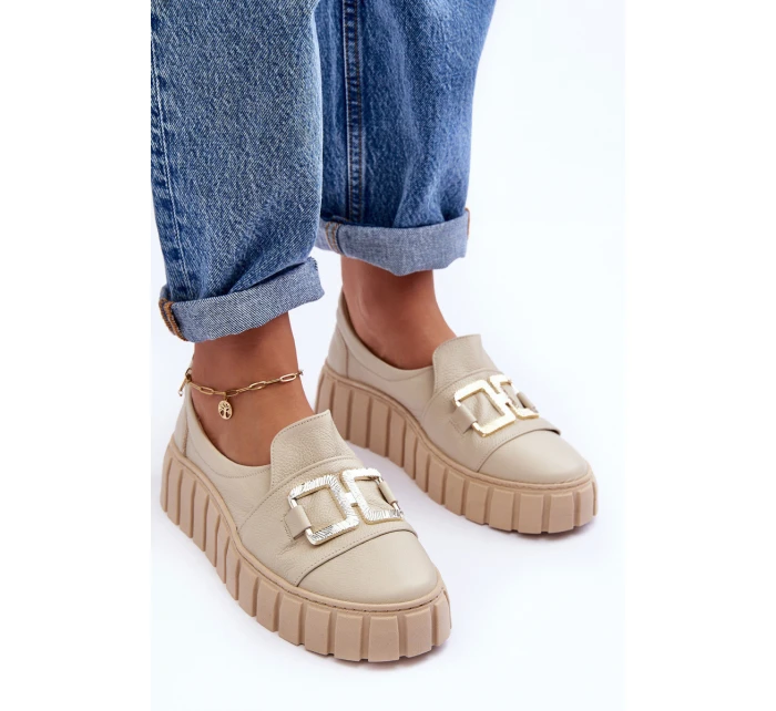 Dámské kožené polobotky na platformě Lewski model 21636641 - Boto