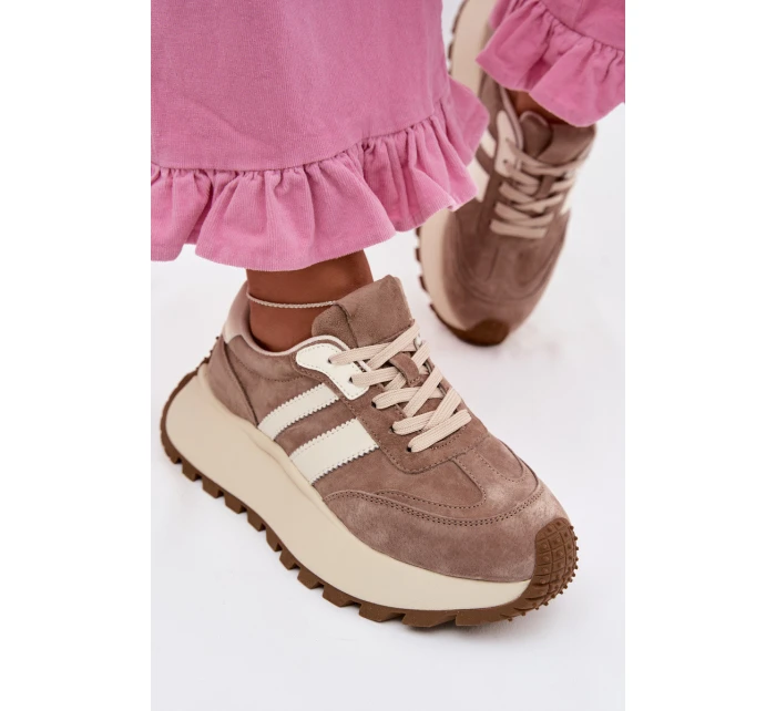 z semiše na masivní platformě  Béžové model 22031733 - D&A