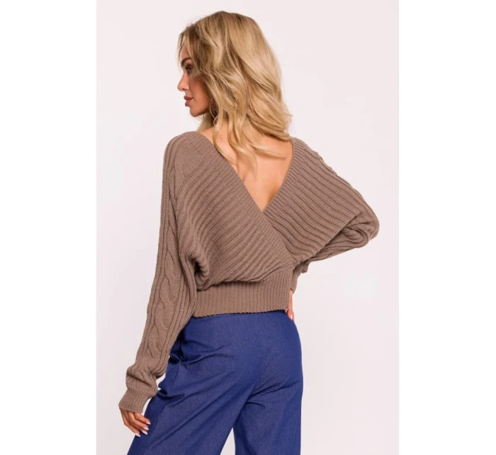 svetr s výstřihem do V cappuccino model 20476140 - Moe svetr s výstřihem do V cappuccino model 20476140 - Moe
