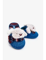 Dětské papuče na silné podrážce s medvídkem, modré, Dasca Dětské papuče na silné podrážce s medvídkem, modré, Dasca