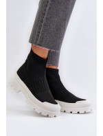 Dámské kotníkové boty s ponožkou nazouvací černé Fiename