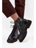 Lakované kožené dámské boty Artiker – šedé Lakované kožené dámské boty Artiker – šedé