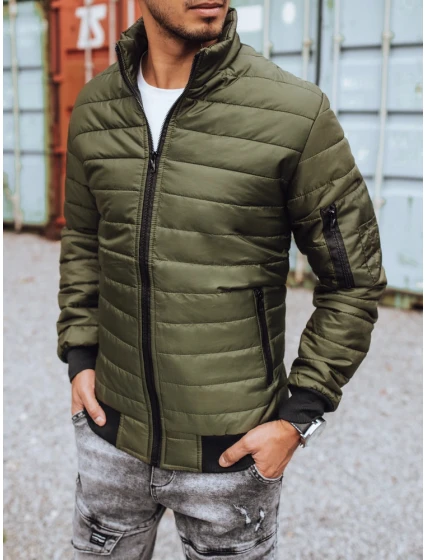 Pánská přechodná prošívaná zelená bunda FashionStreet TX3408z Pánská přechodná prošívaná zelená bunda FashionStreet TX3408z