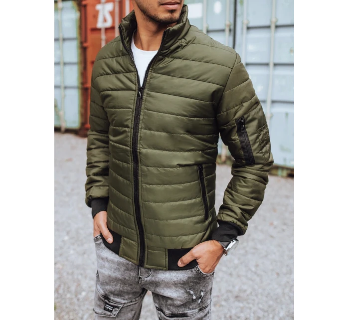 Pánská přechodná prošívaná zelená bunda FashionStreet TX3408z Pánská přechodná prošívaná zelená bunda FashionStreet TX3408z