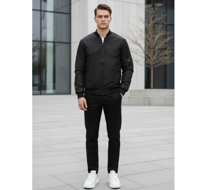 Pánská bunda bomber černá FashionStreet TX4423 Pánská bunda bomber černá FashionStreet TX4423