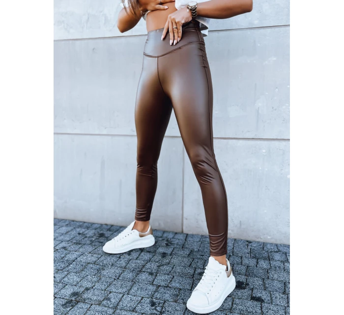 Dámské voskované legíny hnědé Dstreet model 21971274 - FashionStreet