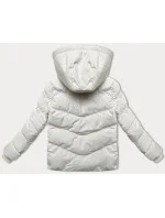 Hrubší dámská zimní bunda v barvě ecru ze strukturovaného materiálu J Style (5M3251-281)