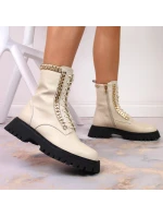 Zateplené kožené boty s řetězem Artiker W HBH40