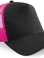 Beechfield B 640 5 panelová Trucker kšiltovka 53.0640 black/fuchsia