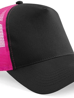 Beechfield B 640 5 panelová Trucker kšiltovka 53.0640 black/fuchsia