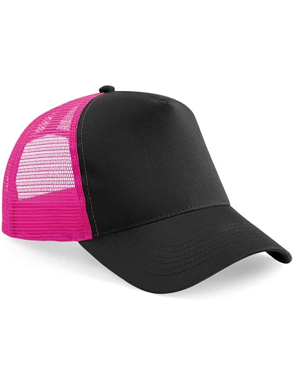 Beechfield B 640 5 panelová Trucker kšiltovka 53.0640 black/fuchsia
